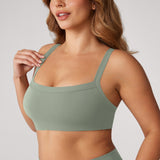 Women's Hugcurve Adjustable Square Workout Bra Mocha Cocoa
