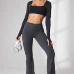 Women's Hugcurve No Front Seam Flare Leggings 31'' Twilight Blue