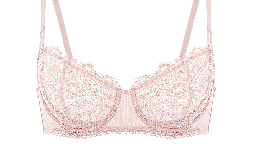 Women's Lace Balconette Underwire Bra Gentle Rose