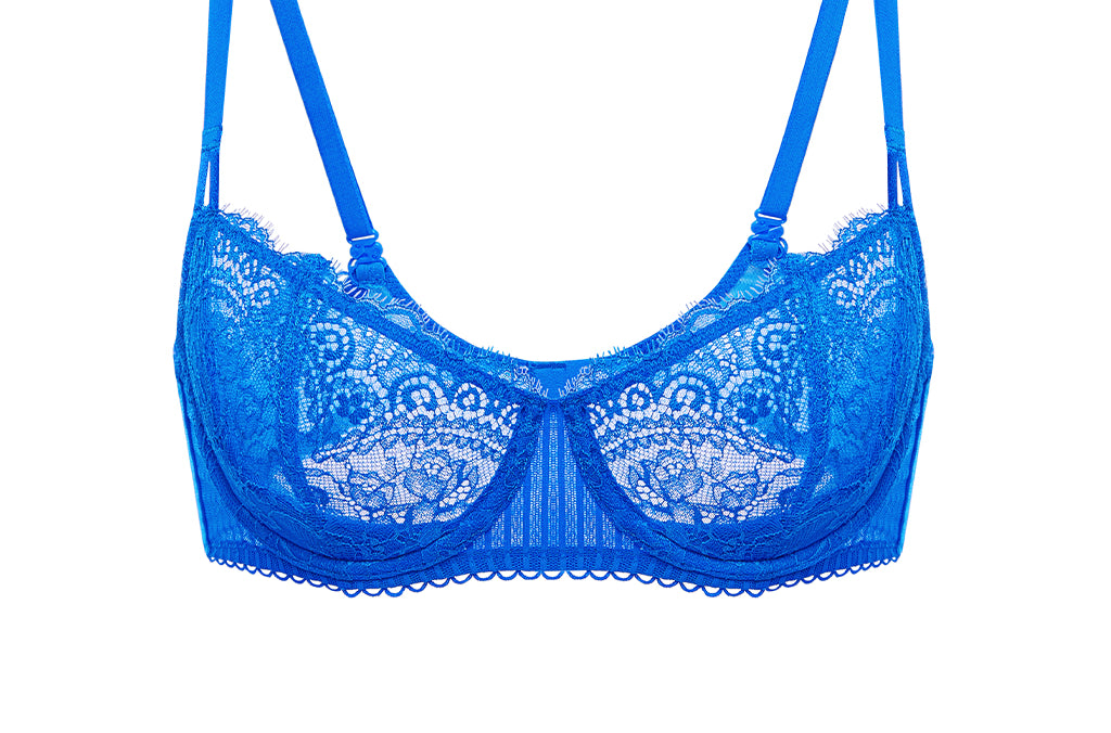 Women's Lace Balconette Underwire Bra Sky Blue