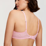 Women's Lace Balconette Underwire Bra Peach Pink