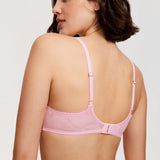 Women's Lace Balconette Underwire Bra Peach Pink