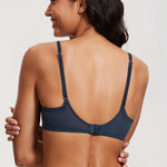 Women's Lace Balconette Underwire Bra Military Blue