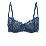 Women's Lace Balconette Underwire Bra Military Blue