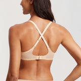 Women's Sexy Mesh Lace Balconette Bra Beige