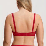 Women's Floral Lightly Lined Balconette Bra Lipstick Red