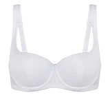 Women's Floral Lightly Lined Balconette Bra White
