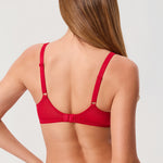 Women's Sexy Mesh Underwire Balconette Bra Lipstick Red @model_info:ESA2
