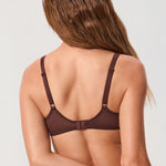 Women's Sexy Mesh Underwire Balconette Bra Hazelnut @model_info:ESA2