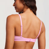 Women's Lacy Mesh Balconette Bra Barbie Powder