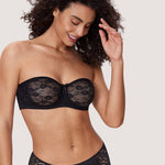 Women's Lace Strapless Bra Black