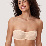 Women's Lace Strapless Bra Beige