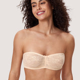 Women's Lace Strapless Bra Beige
