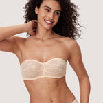 Women's Lace Strapless Bra Beige