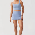 CRZ YOGA Women's Square Neck Longline Sports Bra Ripe Plum