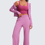 CRZ YOGA Women's Square Neck Longline Sports Bra Hot Fudge Brown