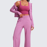 CRZ YOGA Women's Square Neck Longline Sports Bra Hot Fudge Brown