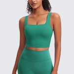 CRZ YOGA Women's Square Neck Longline Sports Bra Lilac Air