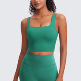 CRZ YOGA Women's Square Neck Longline Sports Bra Lilac Air