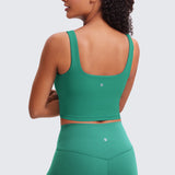 CRZ YOGA Women's Square Neck Longline Sports Bra Lilac Air