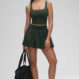 CRZ YOGA Women's Square Neck Longline Sports Bra Lilac Air