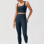 CRZ YOGA Women's Square Neck Longline Sports Bra Washed Mauve