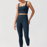 CRZ YOGA Women's Square Neck Longline Sports Bra Washed Mauve