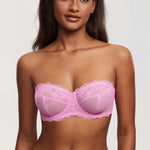 Women's Romantic Lace Strapless Bra Candy Pink @model_info:ES1