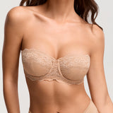 Women's Romantic Lace Strapless Bra Natural @model_info:ES1