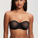 Women's Sexy Mesh Strapless Bra Black @model_info:ES1
