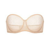 Women's Sexy Mesh Strapless Bra Beige