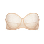 Women's Sexy Mesh Strapless Bra Beige @model_info:ES1