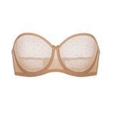 Women's Sexy Mesh Strapless Bra Natural @model_info:ES1