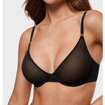 Women's Mesh Plunge Bra Black