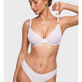 Women's Mesh Plunge Bra Black