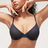 Women's Mesh Plunge Bra Black