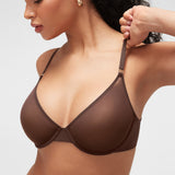 Women's Mesh Plunge Bra Black