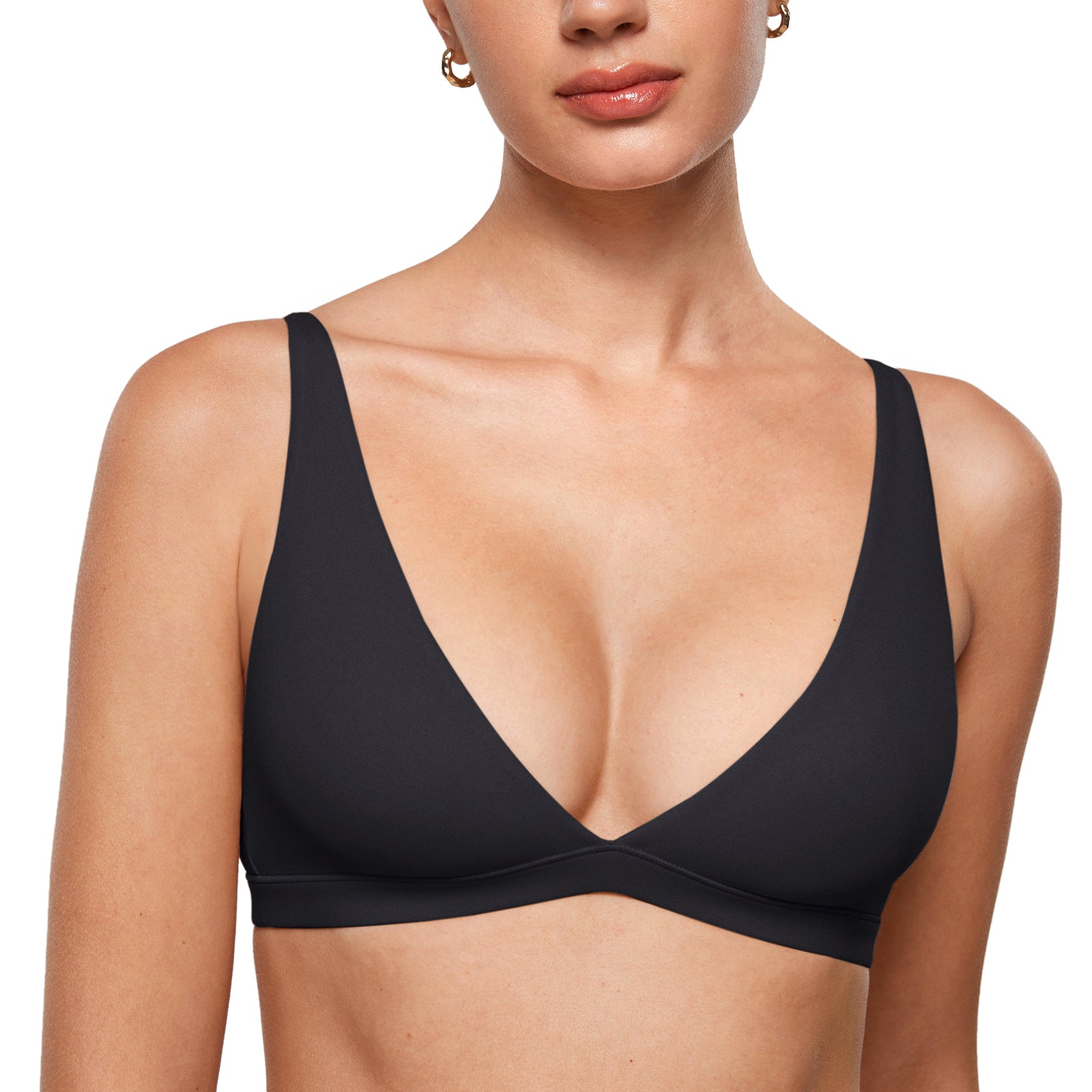 Women's Inbarely® Soft Deep V Triangle Bralette Black