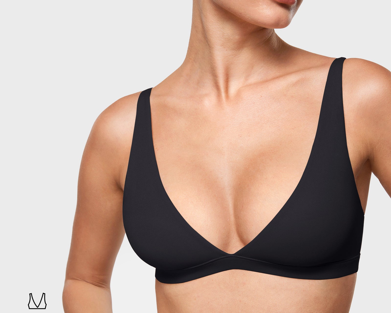 Women's Inbarely® Soft Deep V Triangle Bralette Black