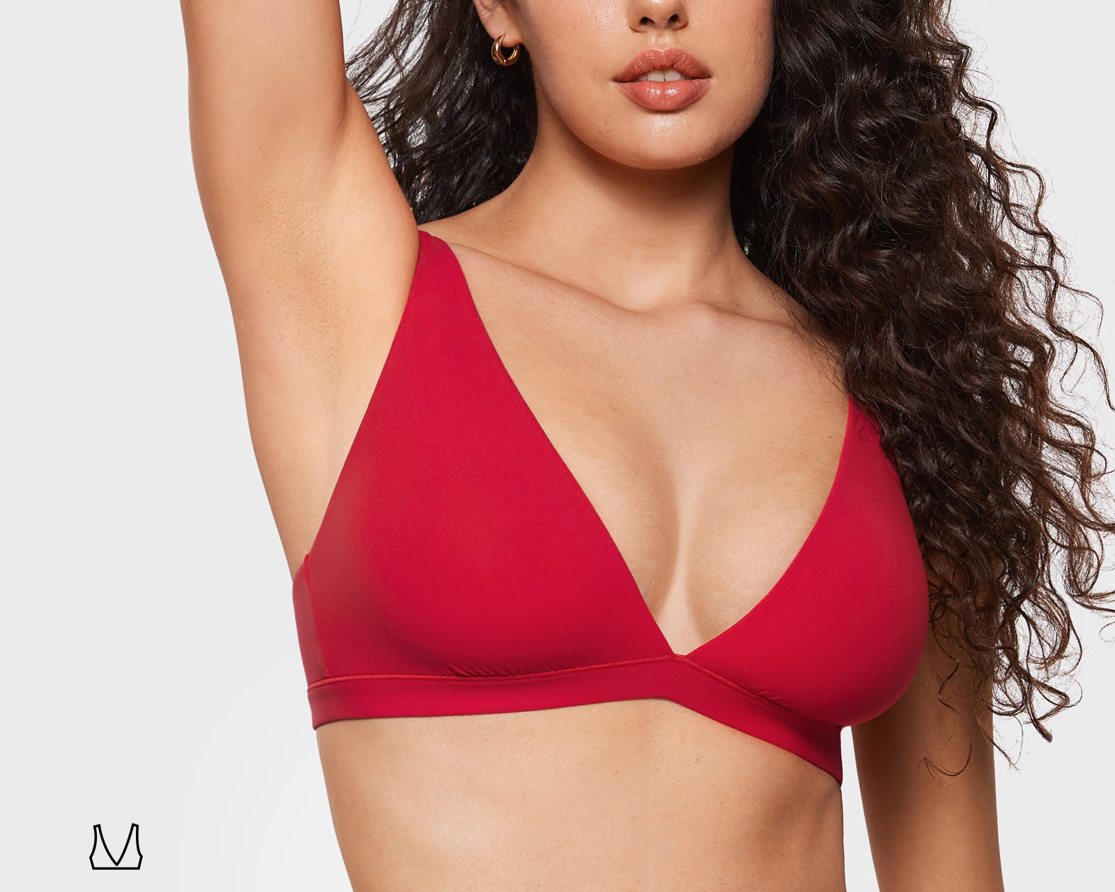 Women's Inbarely® Soft Deep V Triangle Bralette Sweet Pink