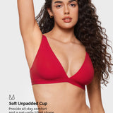 Women's Inbarely® Soft Deep V Triangle Bralette Sweet Pink