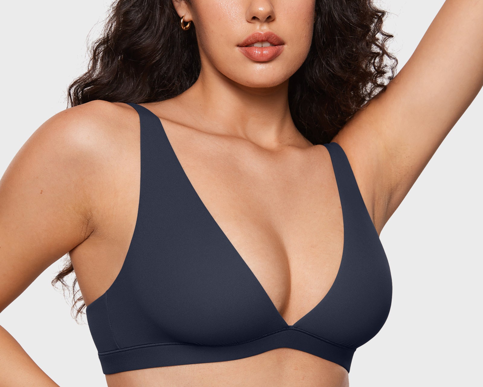 Women's Inbarely® Soft Deep V Triangle Bralette Gravel Beige