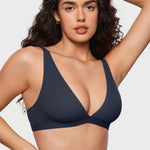 Women's Inbarely® Soft Deep V Triangle Bralette Gravel Beige