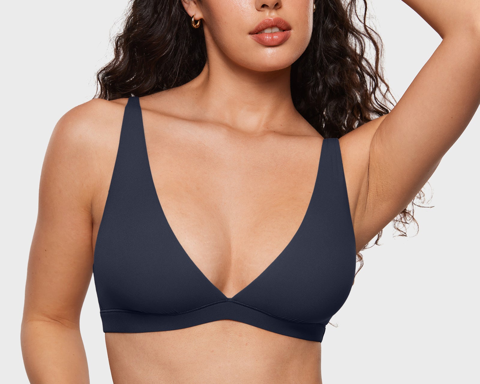 Women's Inbarely® Soft Deep V Triangle Bralette Gravel Beige