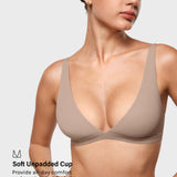 Women's Inbarely® Soft Deep V Triangle Bralette Gravel Beige