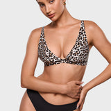 Women's Inbarely® Soft Deep V Triangle Bralette Desert Leopard