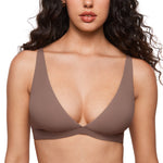 Women's Inbarely® Soft Deep V Triangle Bralette Hazelnut