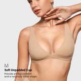 Women's Inbarely® Soft Deep V Triangle Bralette Brown Purple