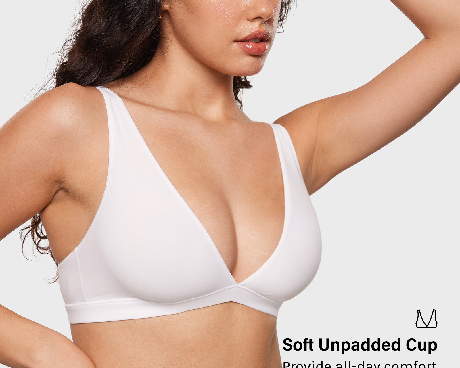 Women's Inbarely® Soft Deep V Triangle Bralette Warm Beige