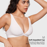 Women's Inbarely® Soft Deep V Triangle Bralette Warm Beige